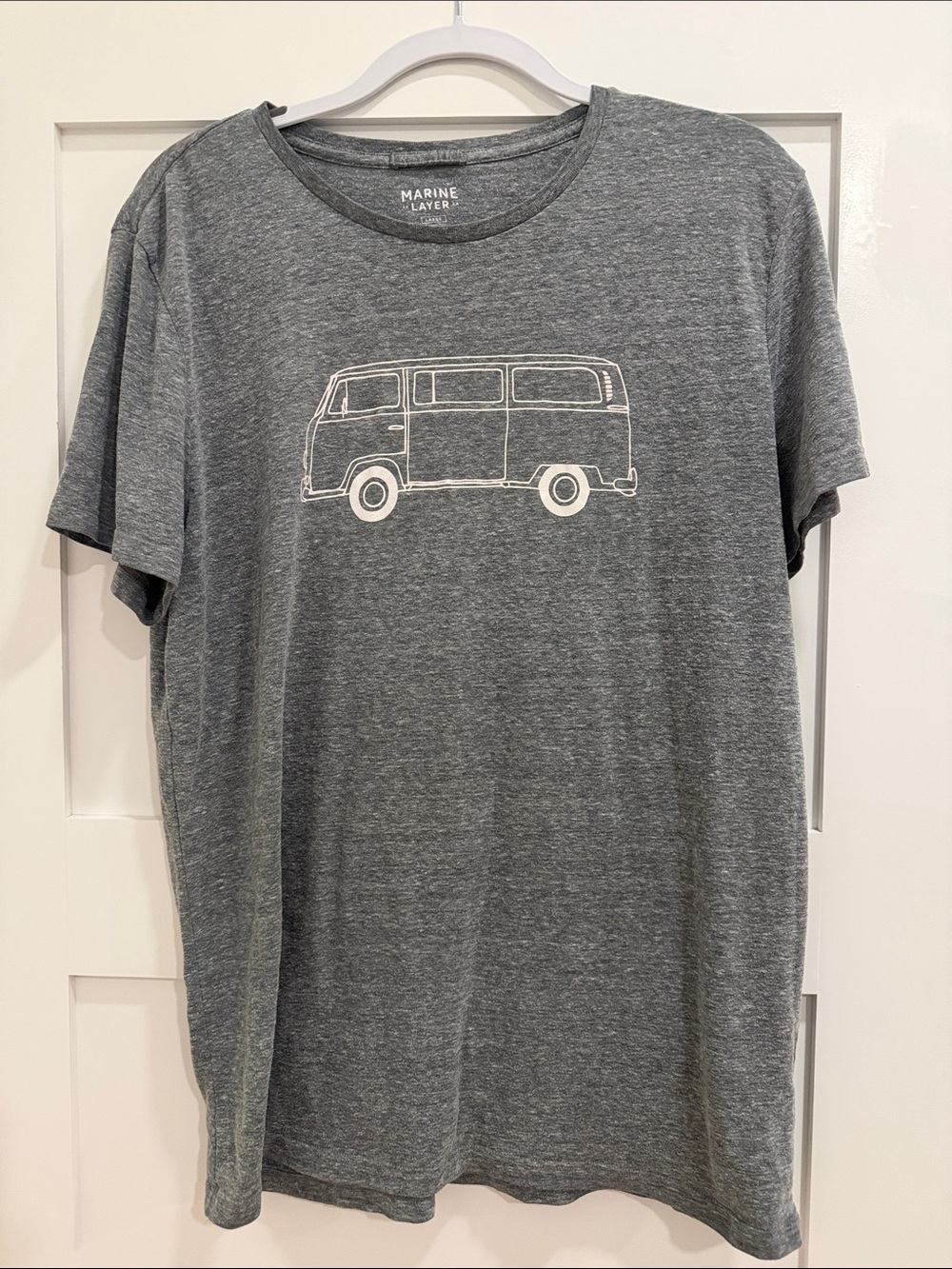 Marine Layer Gray Short-Sleeve Tee with White Van Graphic Size LG